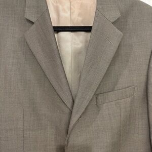 Andrew Fezza Fusion Super Luxury Wool Suit Taupe Gray Size 42R Pants 36 Waist